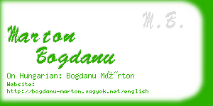 marton bogdanu business card